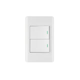 Placa armada blanca 2 interruptores 1.5 módulos, Lisboa