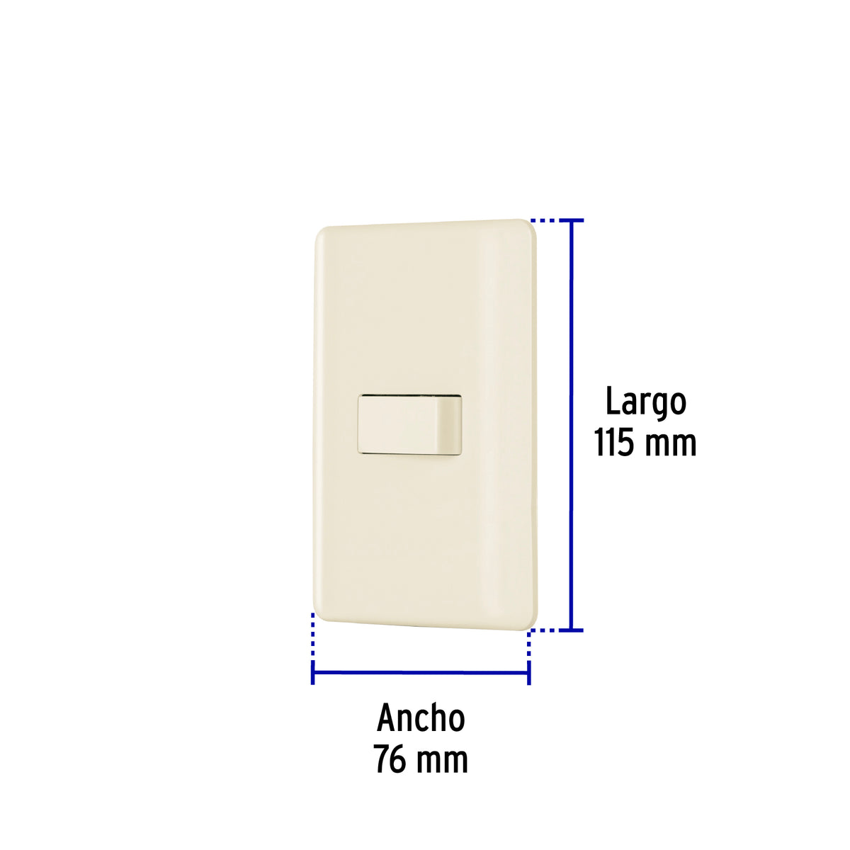 Placa armada 1 interruptor sencillo, marfil, Volteck