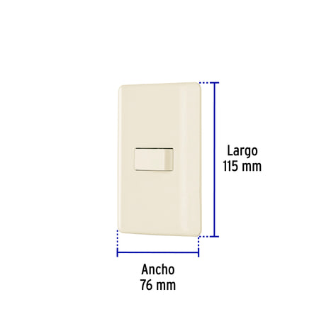 Placa armada 1 interruptor sencillo, marfil, Volteck