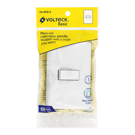 Placa armada con 1 interruptor sencillo Volteck Basic