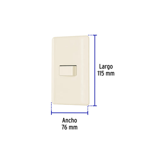 Placa armada 1 interruptor de escalera, marfil, Basic