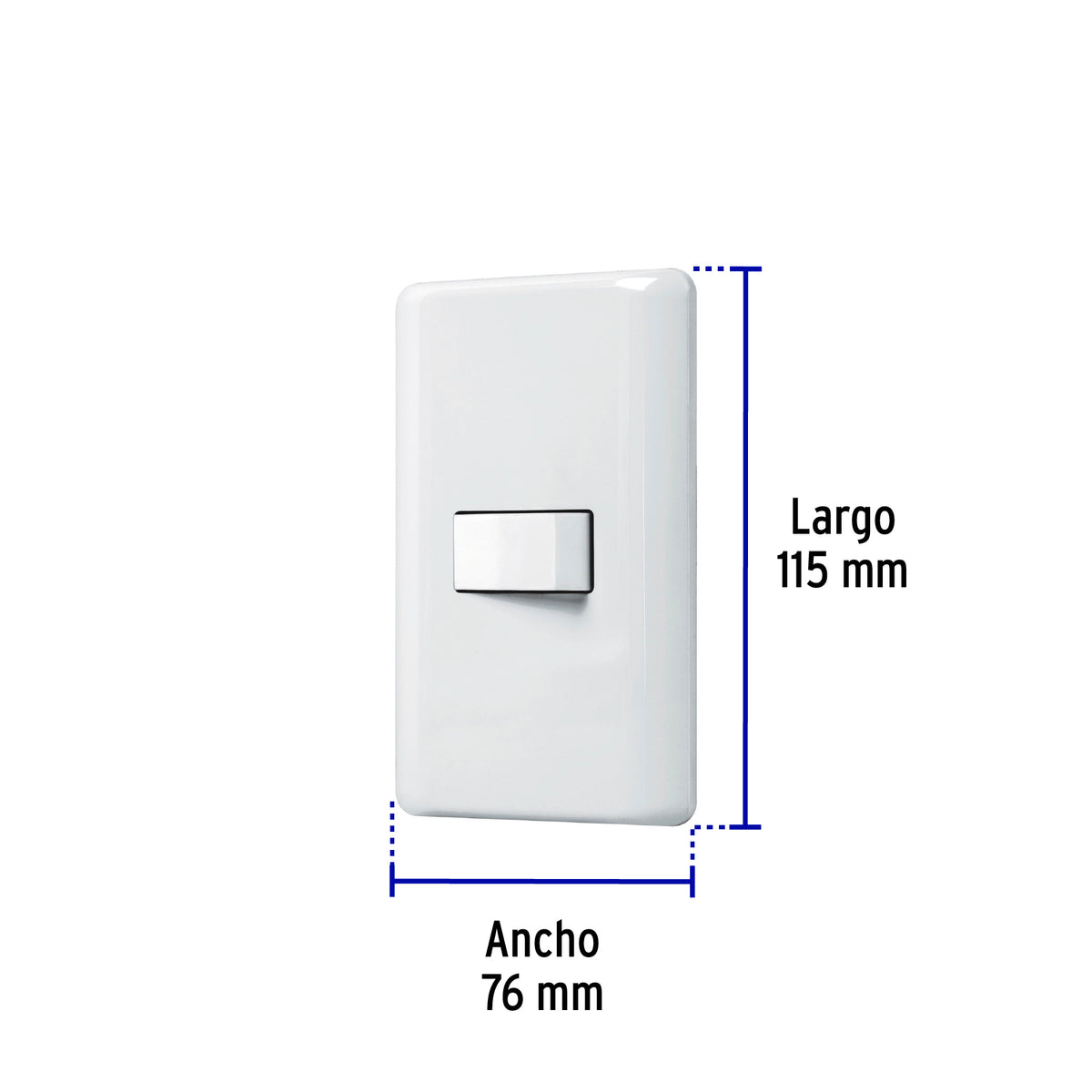 Placa armada con 1 interruptor de 3 vías, Volteck Basic