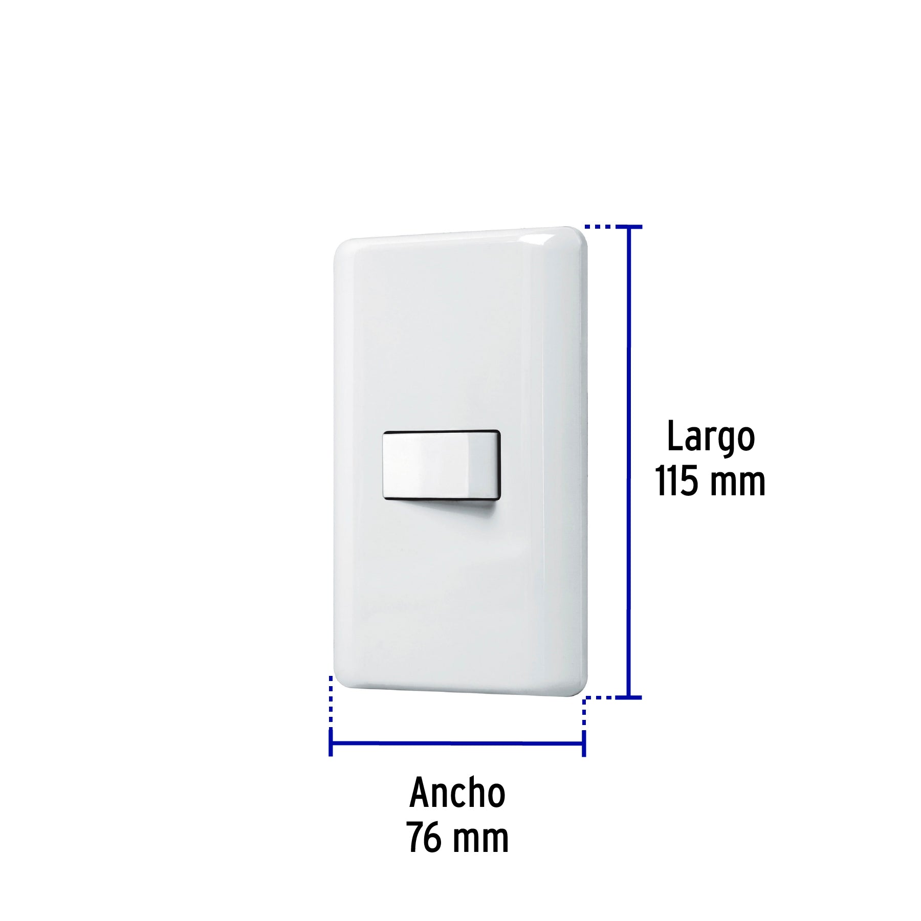 Placa armada con 1 interruptor de 3 vías, Volteck Basic
