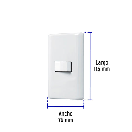 Placa armada con 1 interruptor de 3 vías, Volteck Basic