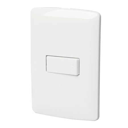 Placa armada 1 interruptor escalera, blanco, línea Italiana blanco