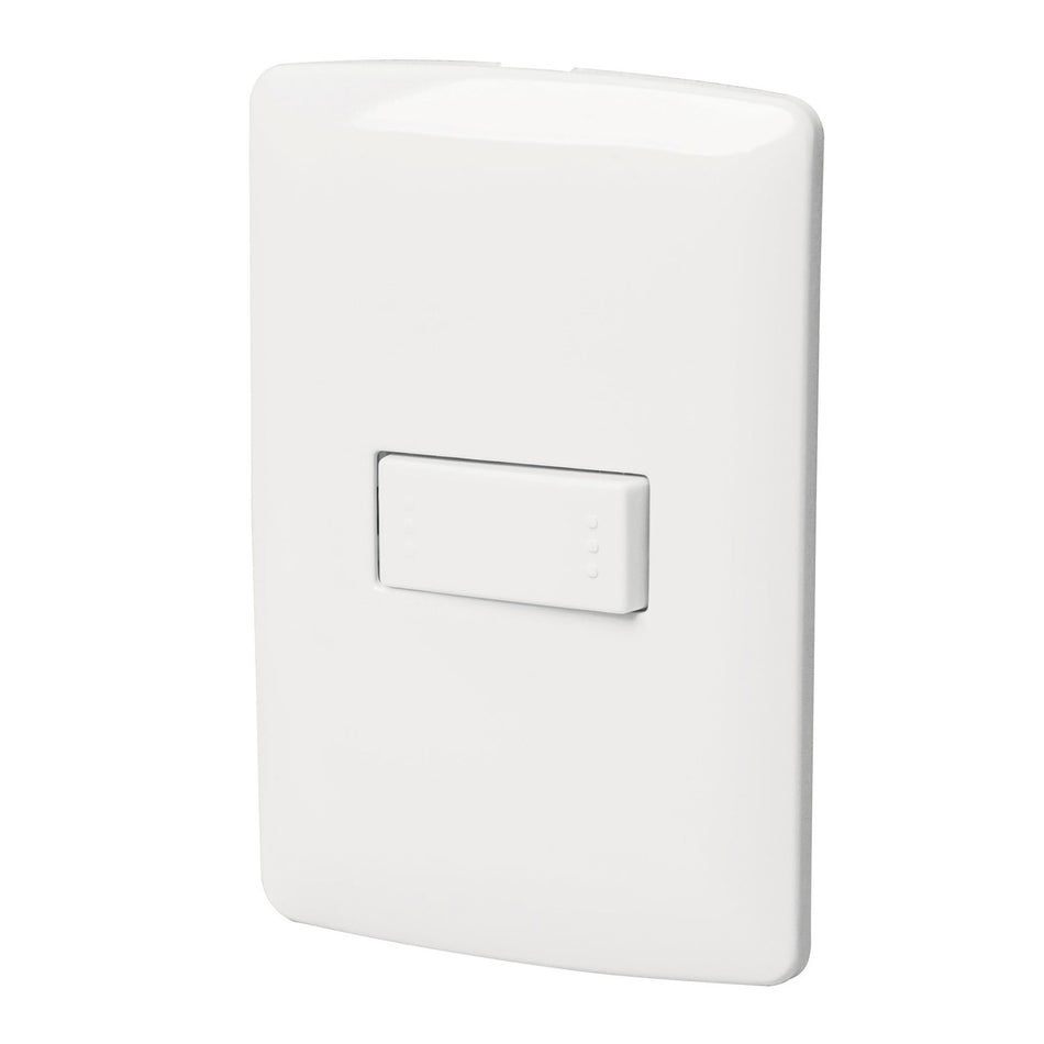 Placa armada 1 interruptor escalera, blanco, línea Italiana blanco
