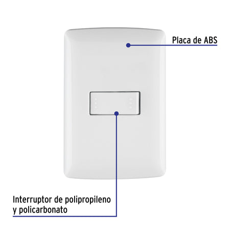 Placa armada 1 interruptor escalera, blanco, línea Italiana blanco