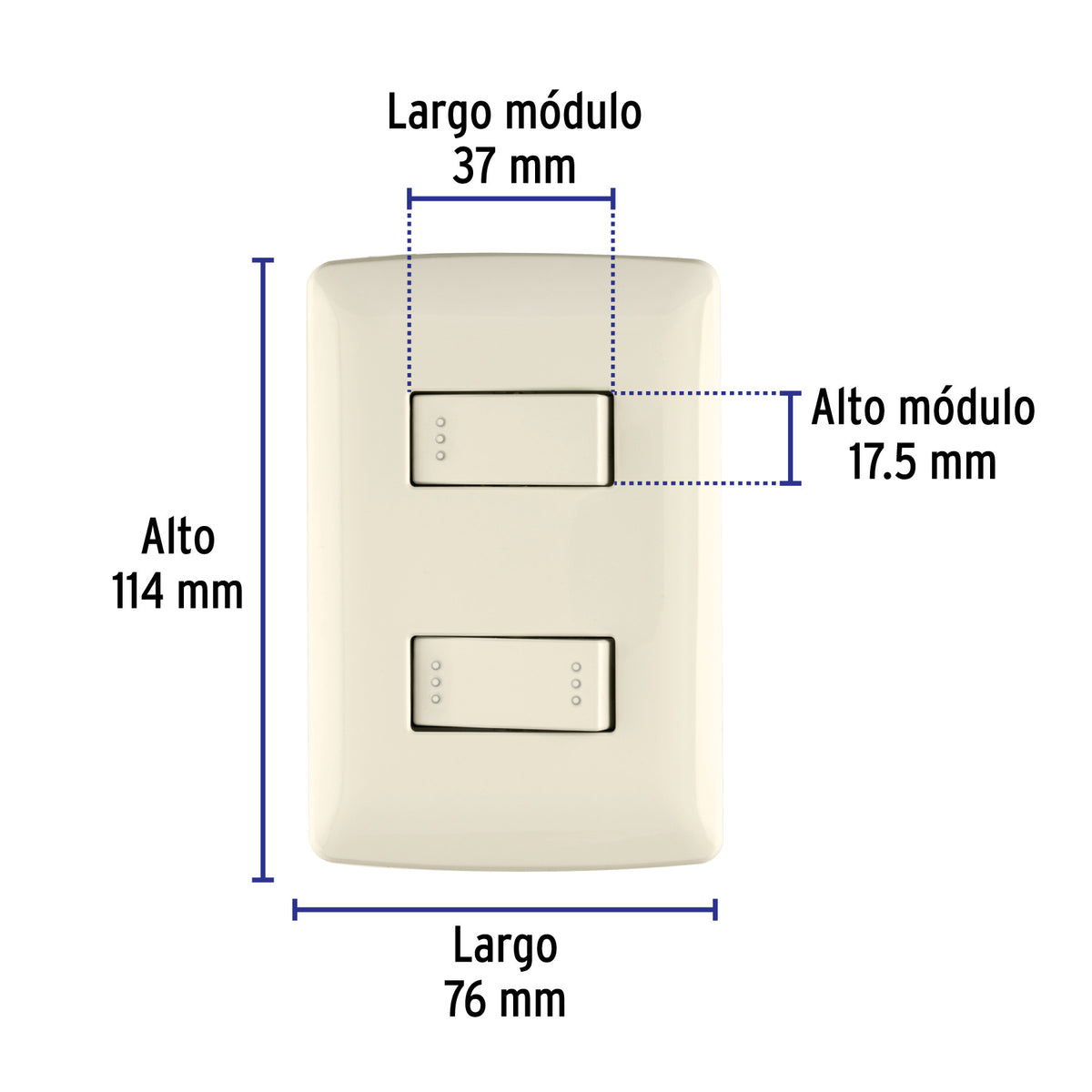 Placa armada 1 interruptor escalera, madera, línea Italiana