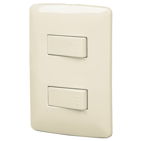 Placa armada 1 interruptor escalera plata, línea Italiana