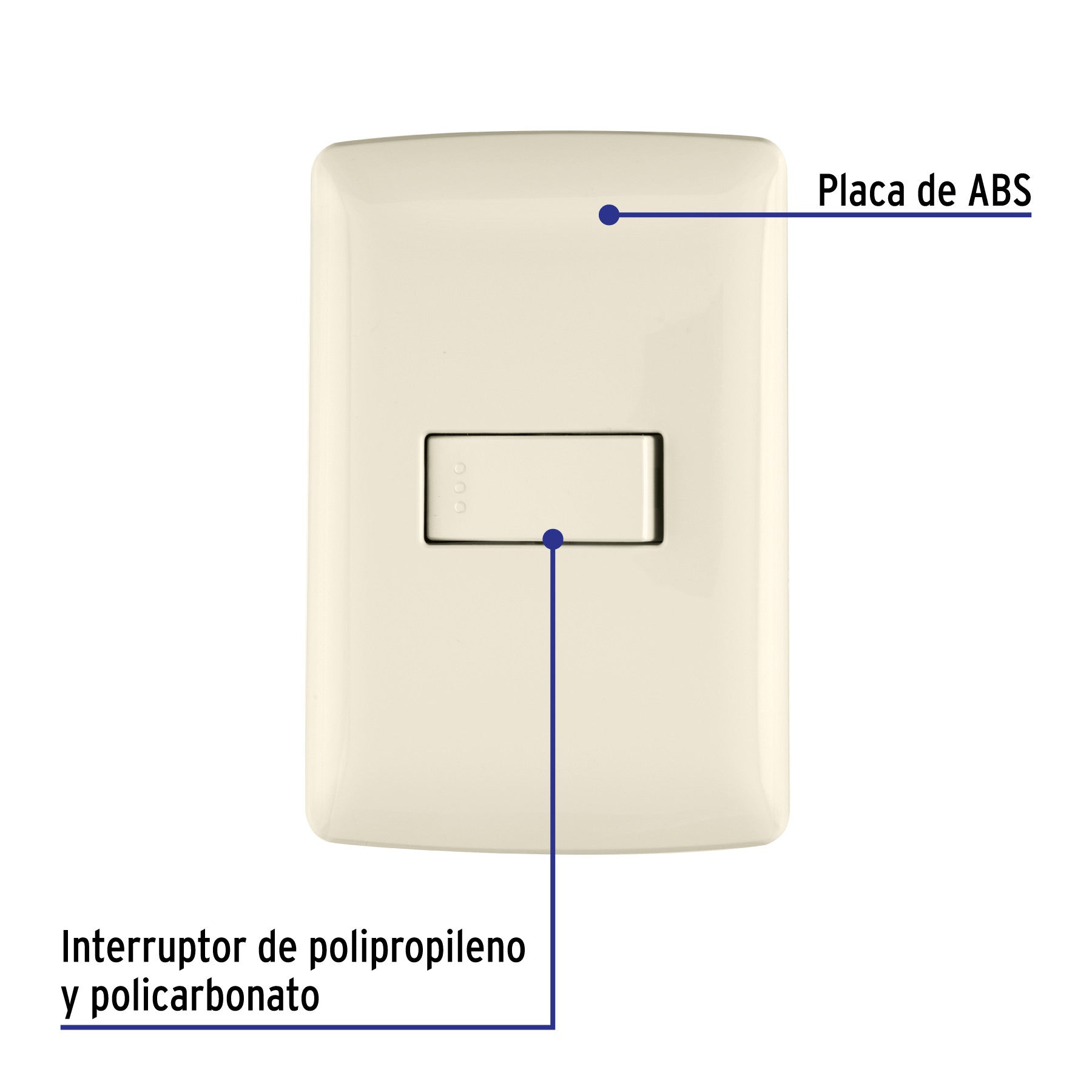 Placa armada 1 interruptor sencillo, madera, línea Italiana
