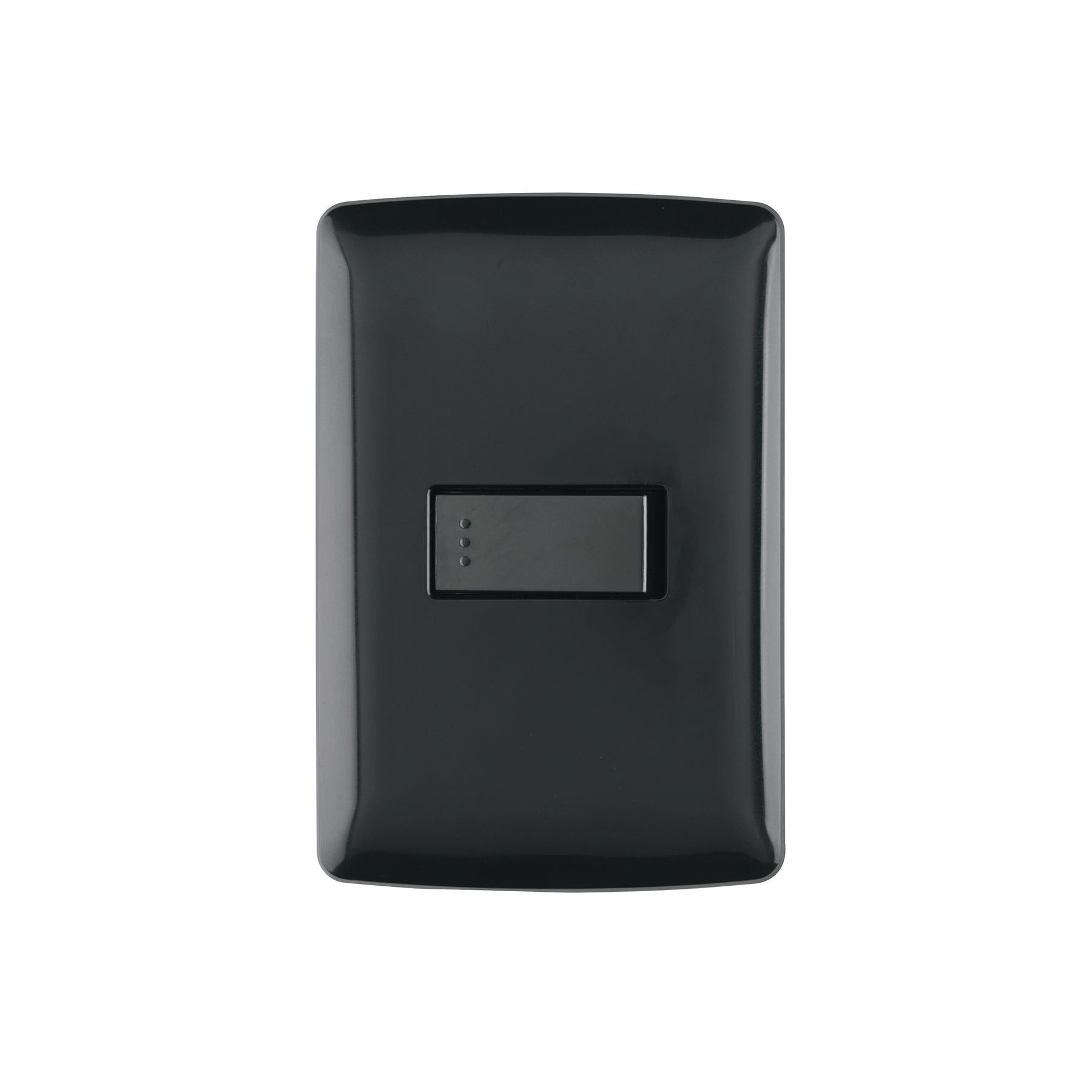 Placa armada 1 interruptor sencillo, negro, línea Italiana