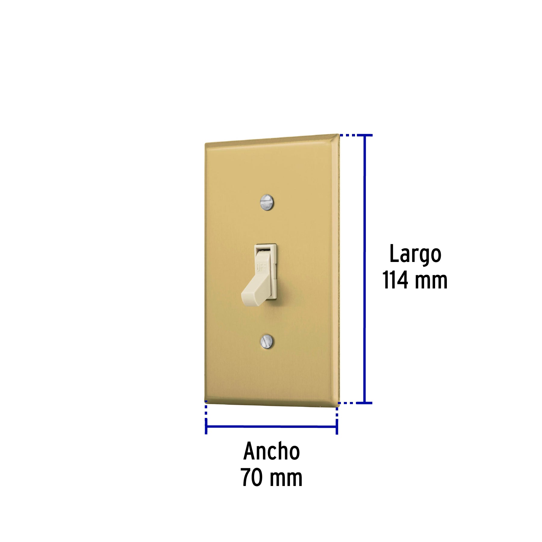 Placa armada interruptor sencillo, línea Standard, aluminio