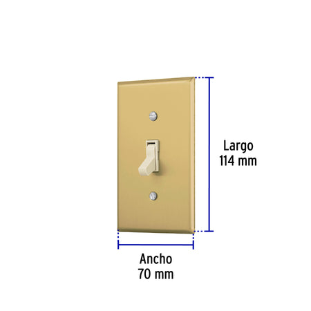 Placa armada interruptor sencillo, línea Standard, aluminio