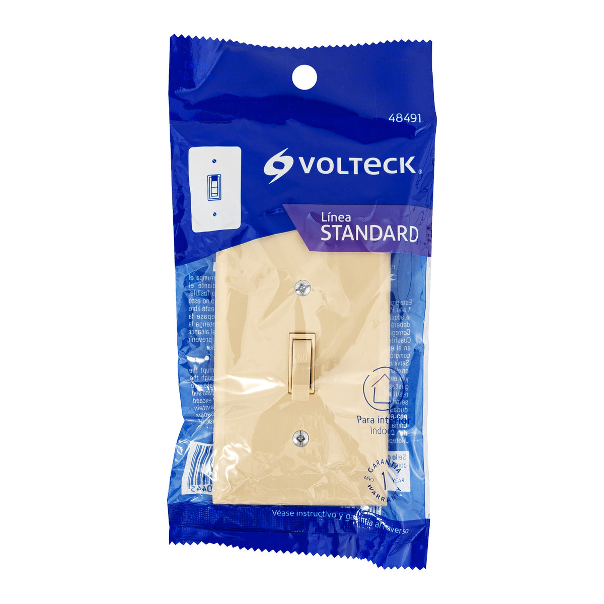 Interruptor vertical de palanca, Standard, marfil, Volteck