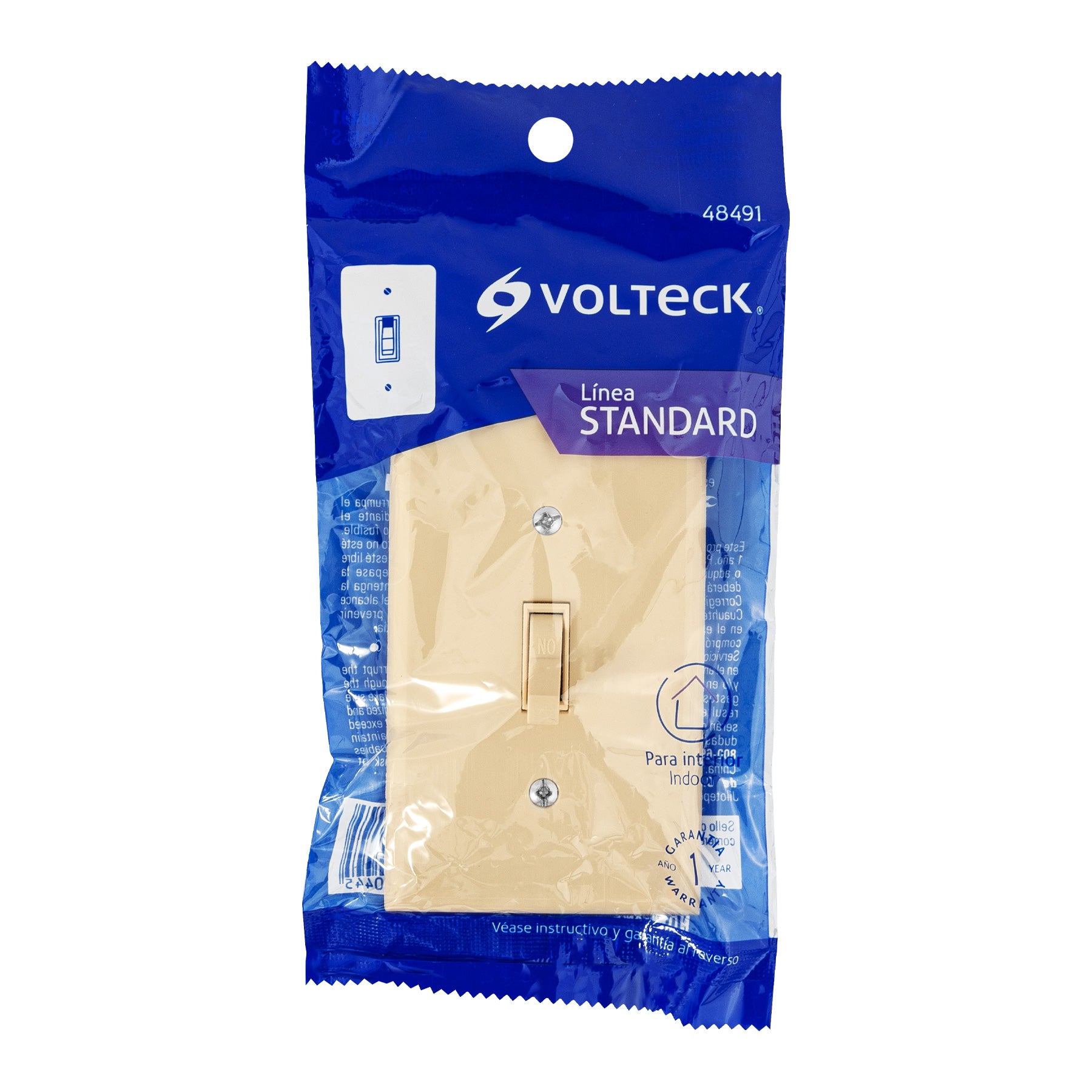 Interruptor vertical de palanca, Standard, marfil, Volteck