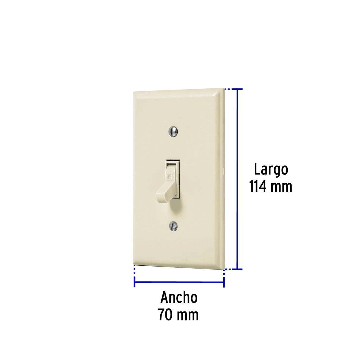Interruptor vertical de palanca, Standard, marfil, Volteck
