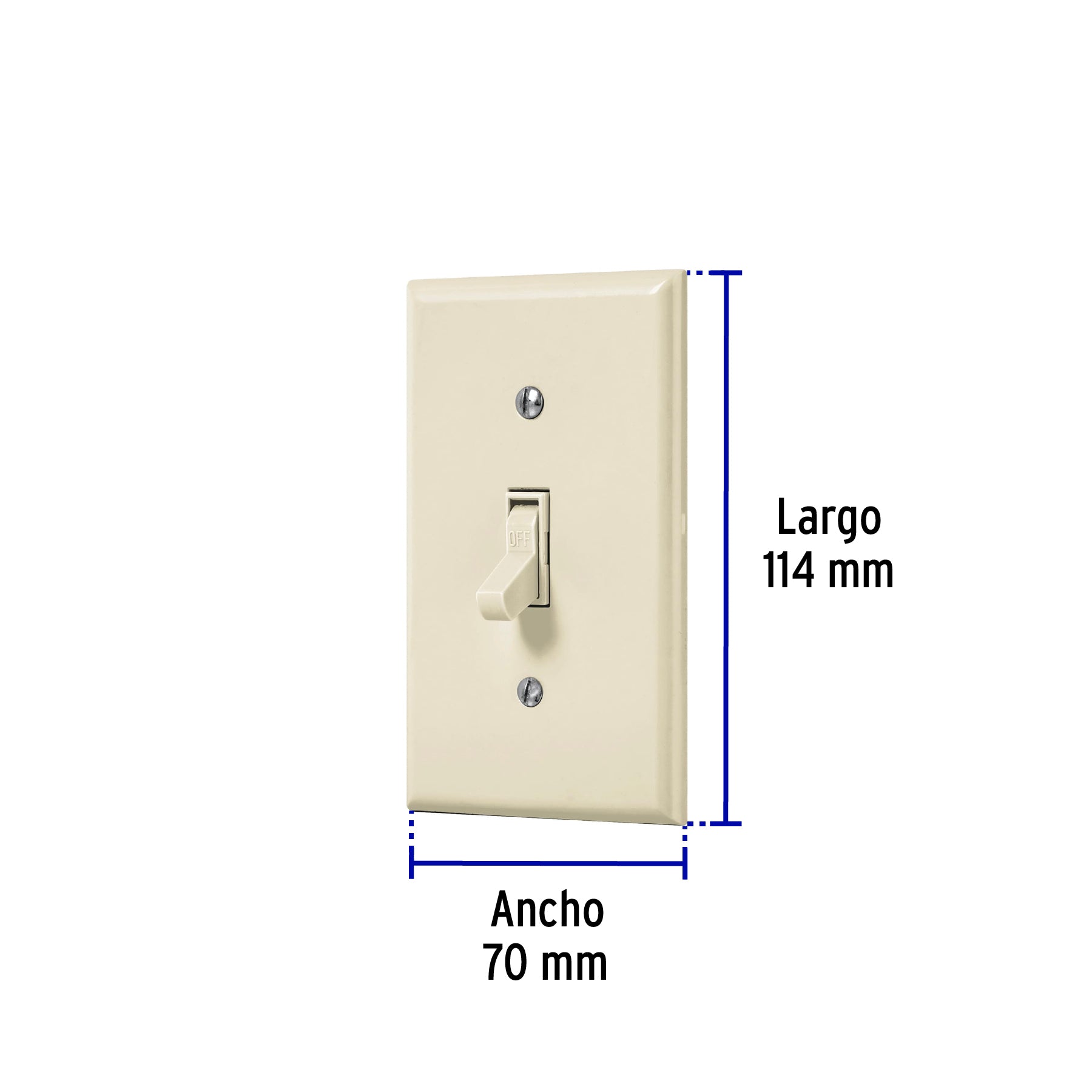 Interruptor vertical de palanca, Standard, marfil, Volteck