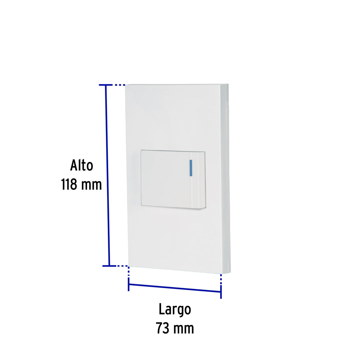 Placa armada 1 interruptor, 1.5 módulos, Española, blanco
