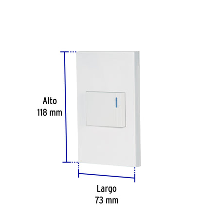 Placa armada 1 interruptor, 1.5 módulos, Española, blanco