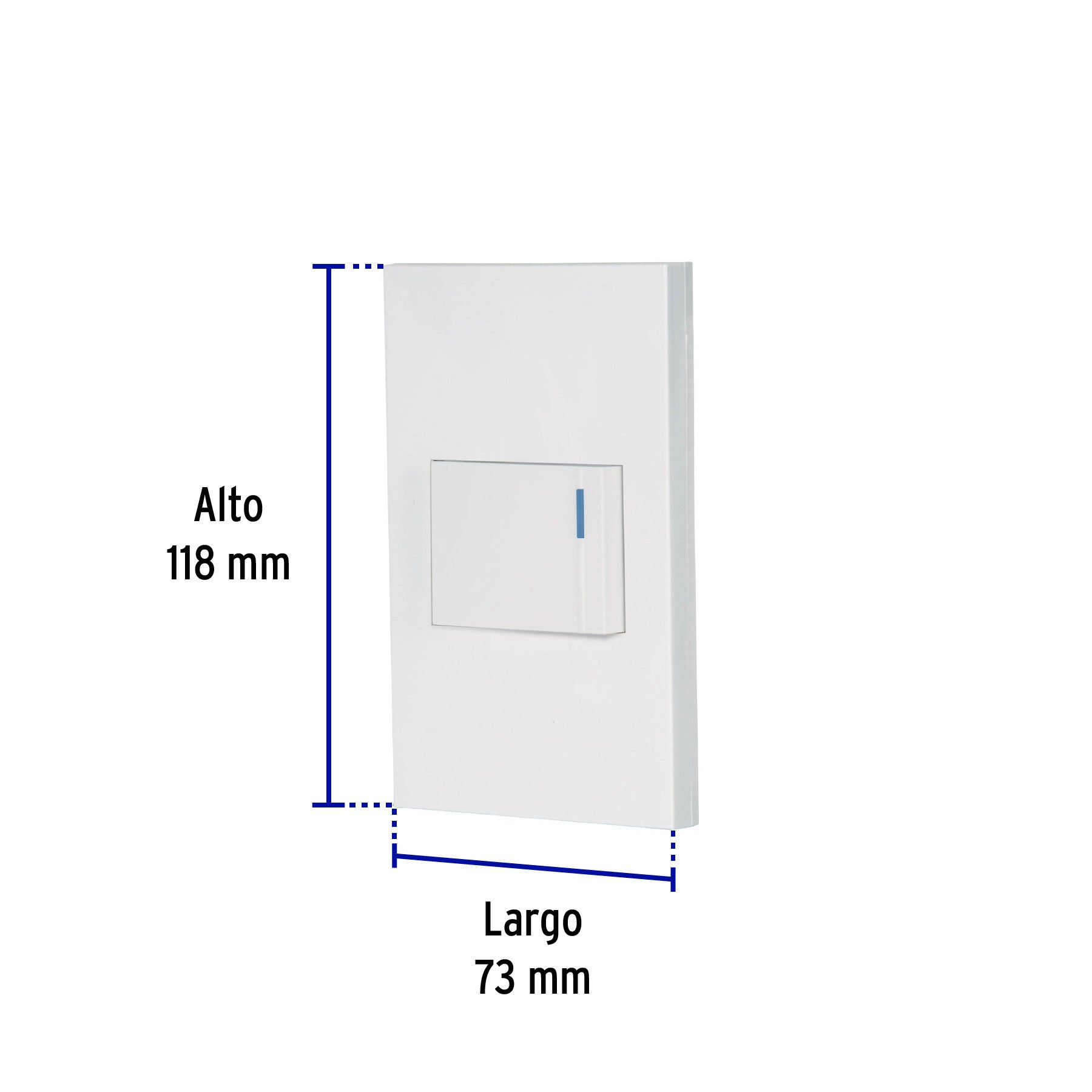 Placa armada 1 interruptor de 3vías, 1.5mód, Española,blanco