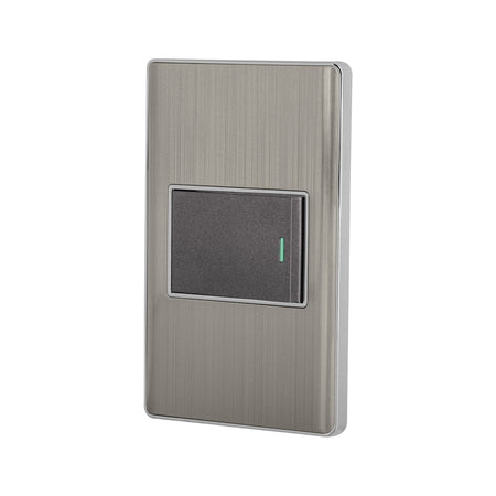 Placa armada acero 1 interruptor de 3 vias 1.5 mod Lisboa