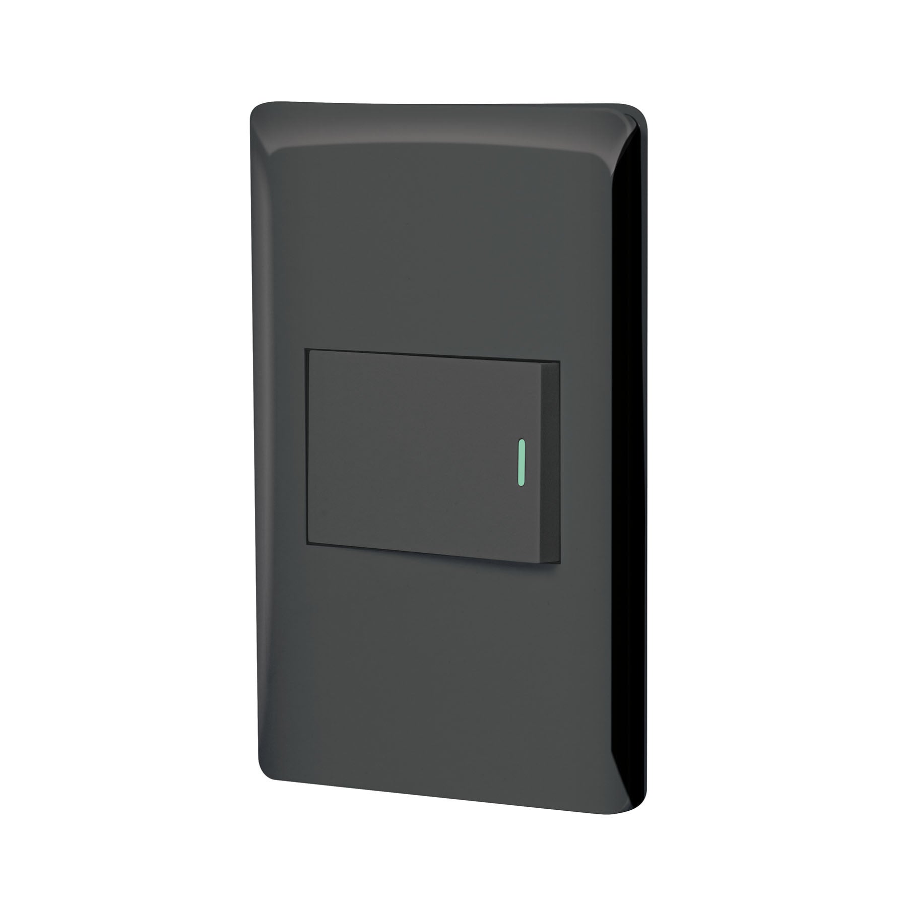 Placa armada negra 1 interruptor 1.5 modulos Lisboa