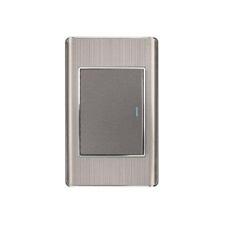 Placa armada acero inox 1 interruptor 3 modulos Lisboa