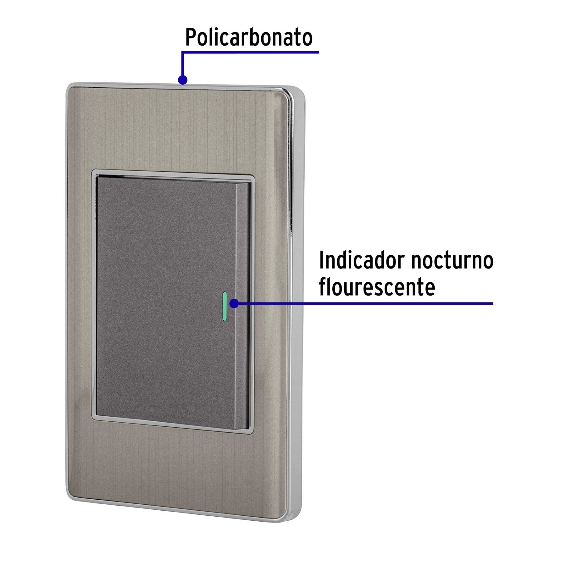 Placa armada acero inox 1 interruptor 3 modulos Lisboa