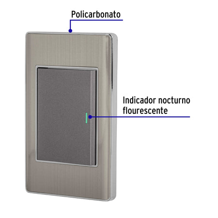 Placa armada acero inox 1 interruptor 3 modulos Lisboa