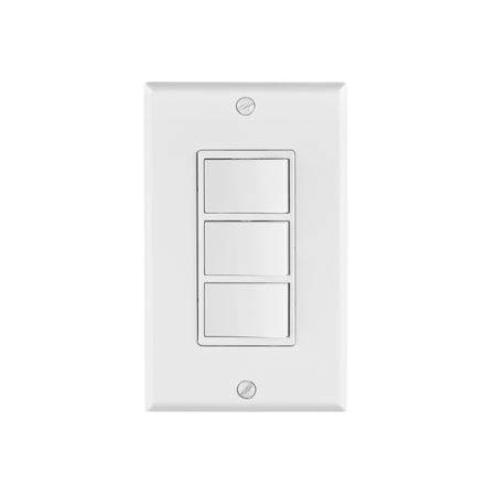 Placa armada con 3 interruptores sencillos, línea Classic