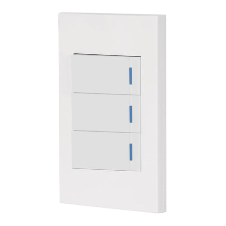 Placa armada 3 interruptores 1 modulo Espanola blanco