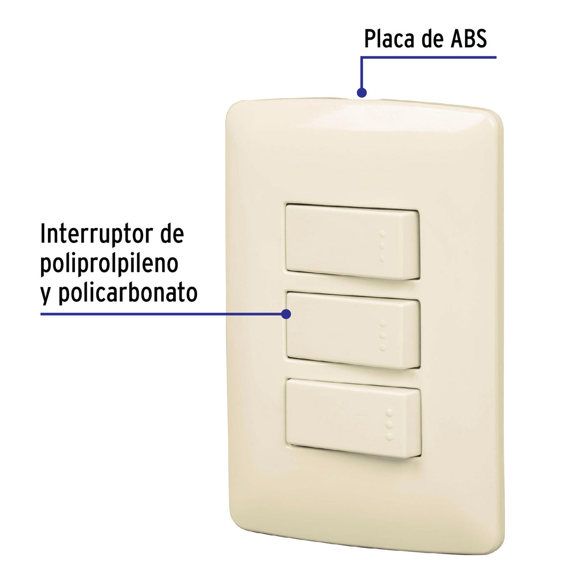 Placa armada 2 interruptores 1escalera, plata,línea Italiana