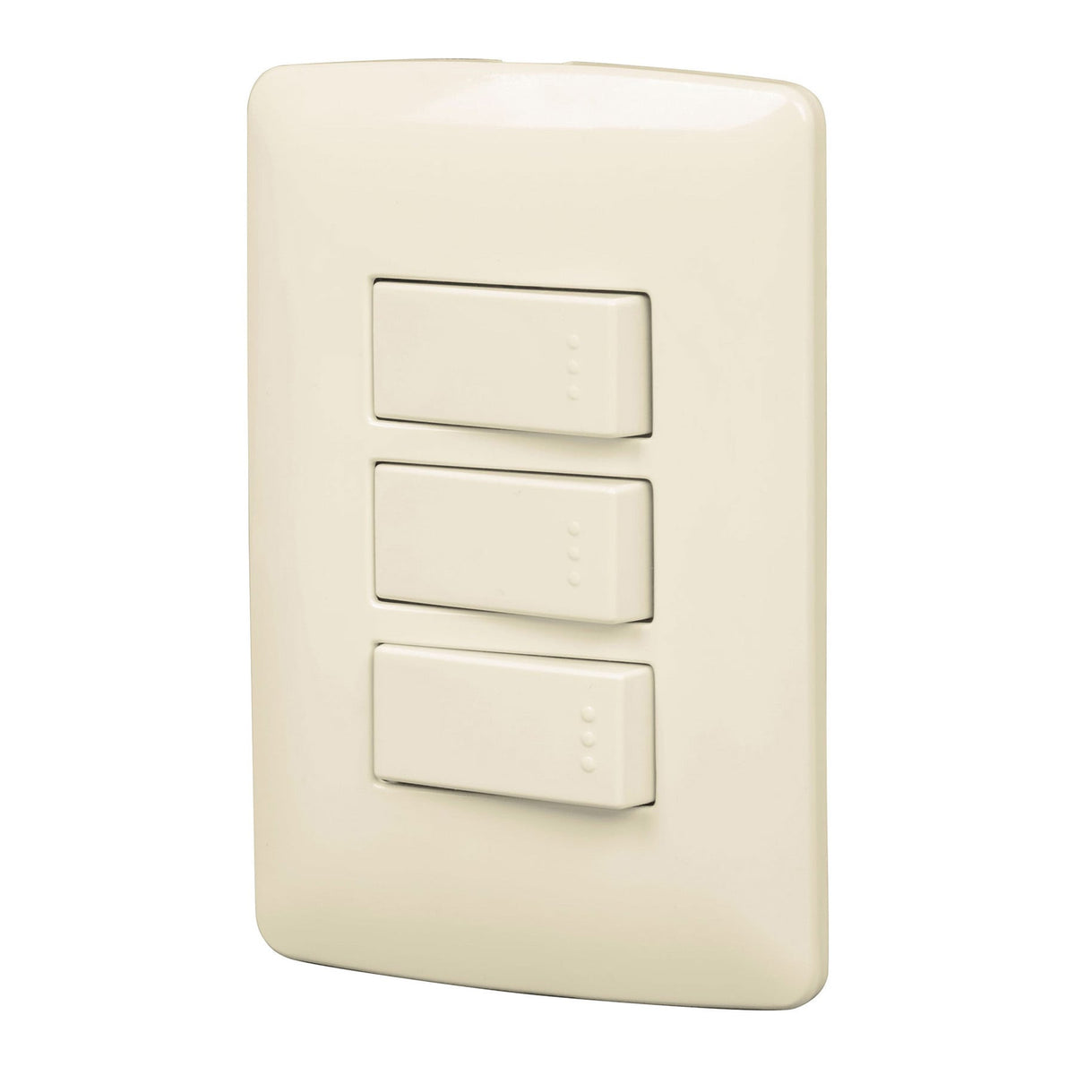 Placa armada 3 interruptores sencillos,madera,línea Italiana