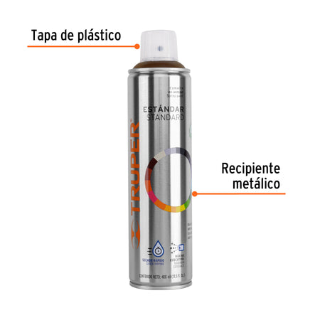 Pintura en aerosol, café anodizado, bote tradicional, 400 ml