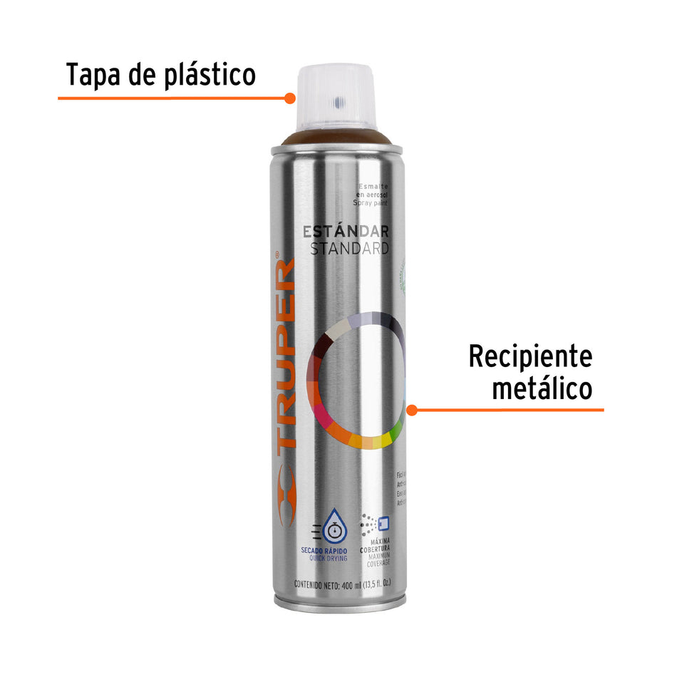 Pintura en aerosol, café anodizado, bote tradicional, 400 ml