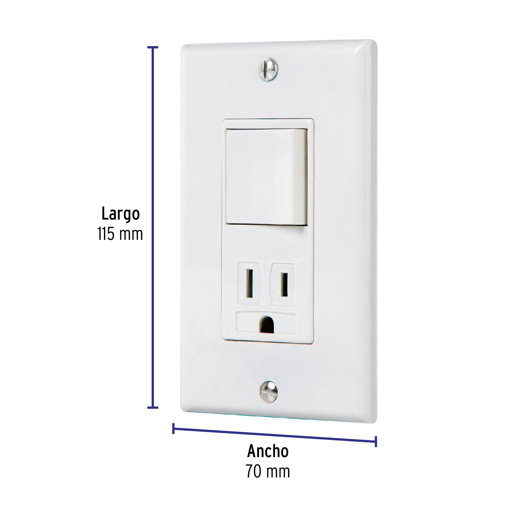 Placa armada contacto e interruptor Classic, Volteck