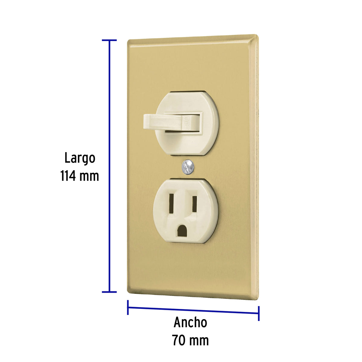 Placa armada interruptor y contacto, línea Standard,aluminio