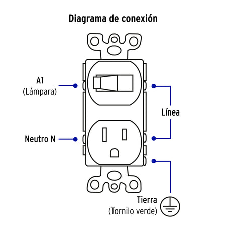 Placa armada interruptor y contacto, línea Standard,aluminio