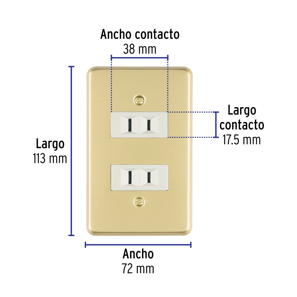 Placa armada 2 contactos polarizados línea Económica