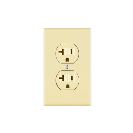 Contacto dúplex, 2 polos 3 hilos, 20 A, Standard, marfil