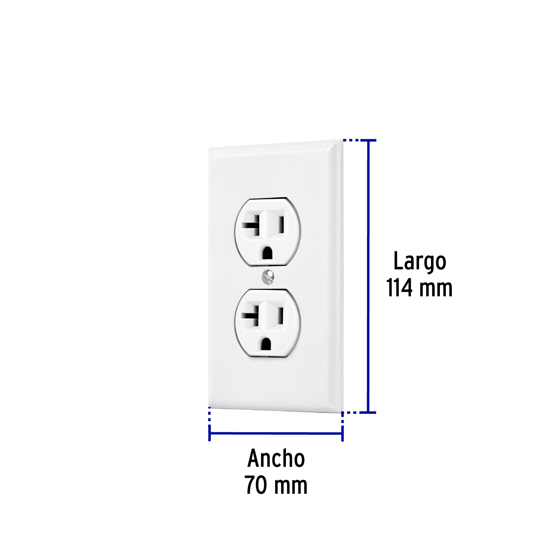 Placa armada contacto duplex2 polos linea Standard blanco
