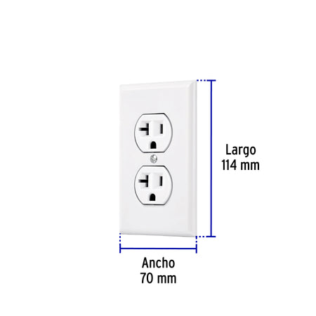 Placa armada contacto duplex2 polos linea Standard blanco
