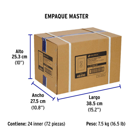 Contacto dúplex, 2 polos 3 hilos, 20 A, Standard, marfil