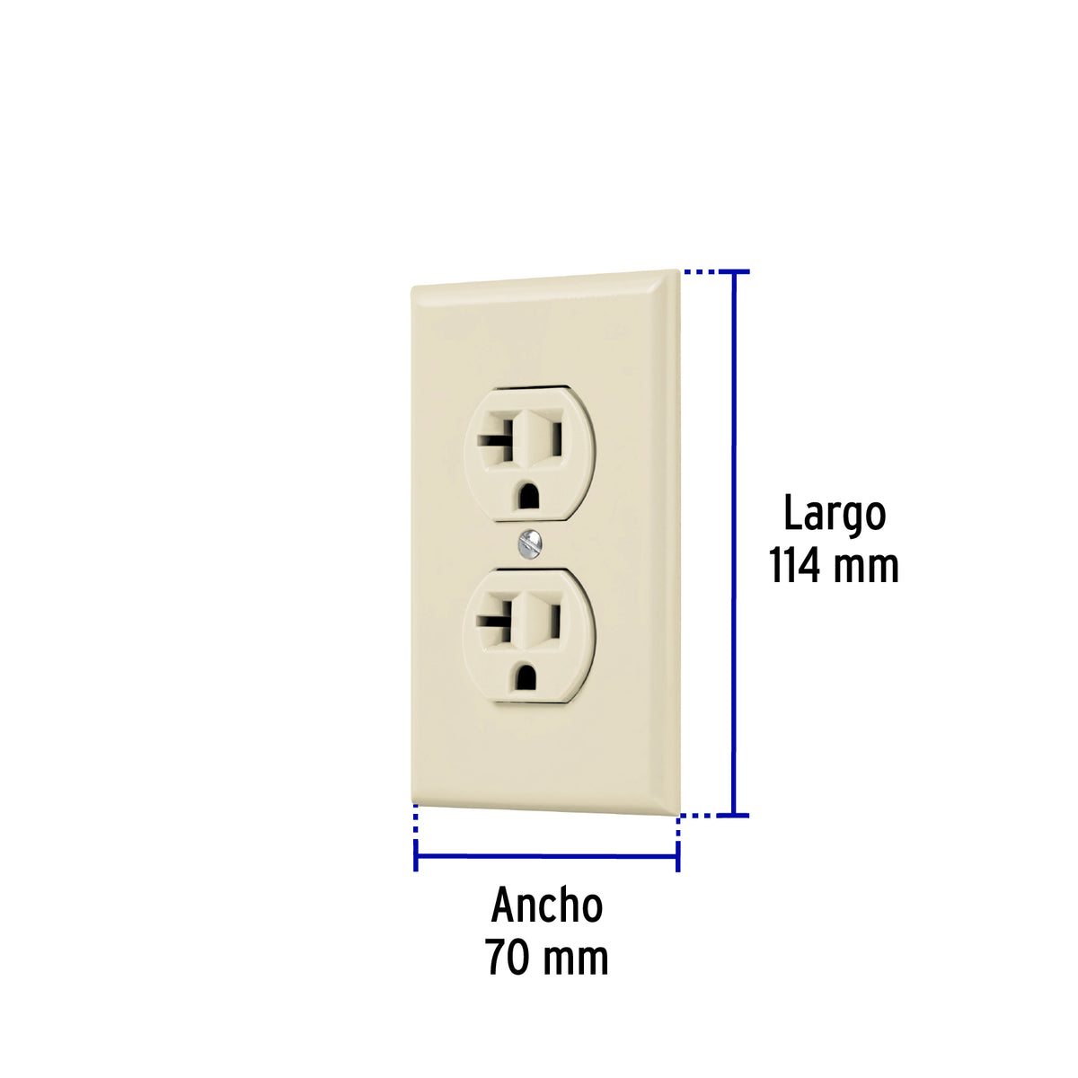 Contacto dúplex, 2 polos 3 hilos, 20 A, Standard, marfil