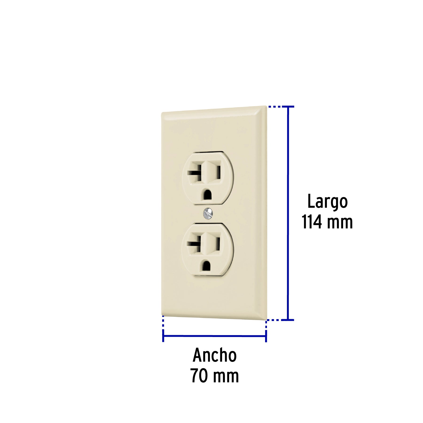Contacto dúplex, 2 polos 3 hilos, 20 A, Standard, marfil