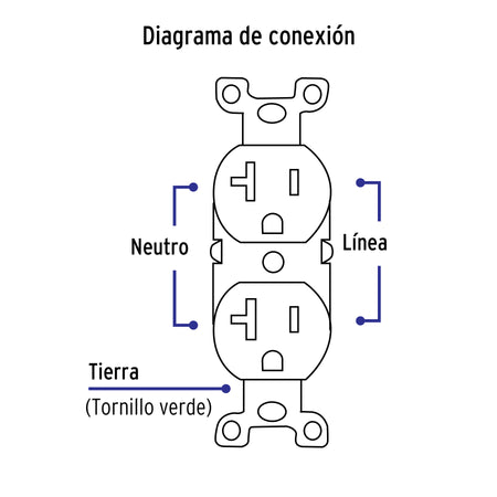 Contacto dúplex, 2 polos 3 hilos, 20 A, Standard, marfil