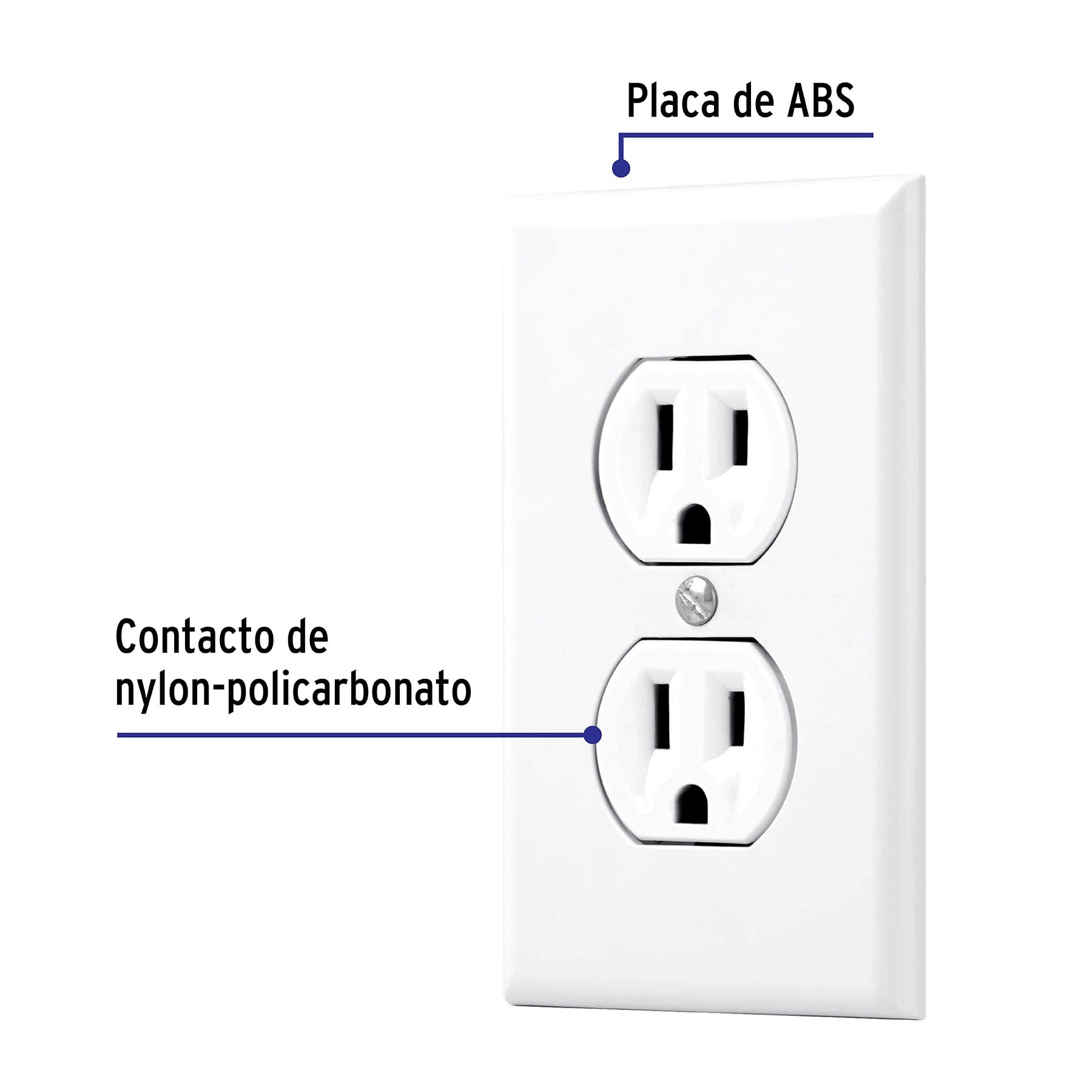 Placa armada 2 contactos polarizados blanca Linea Standard