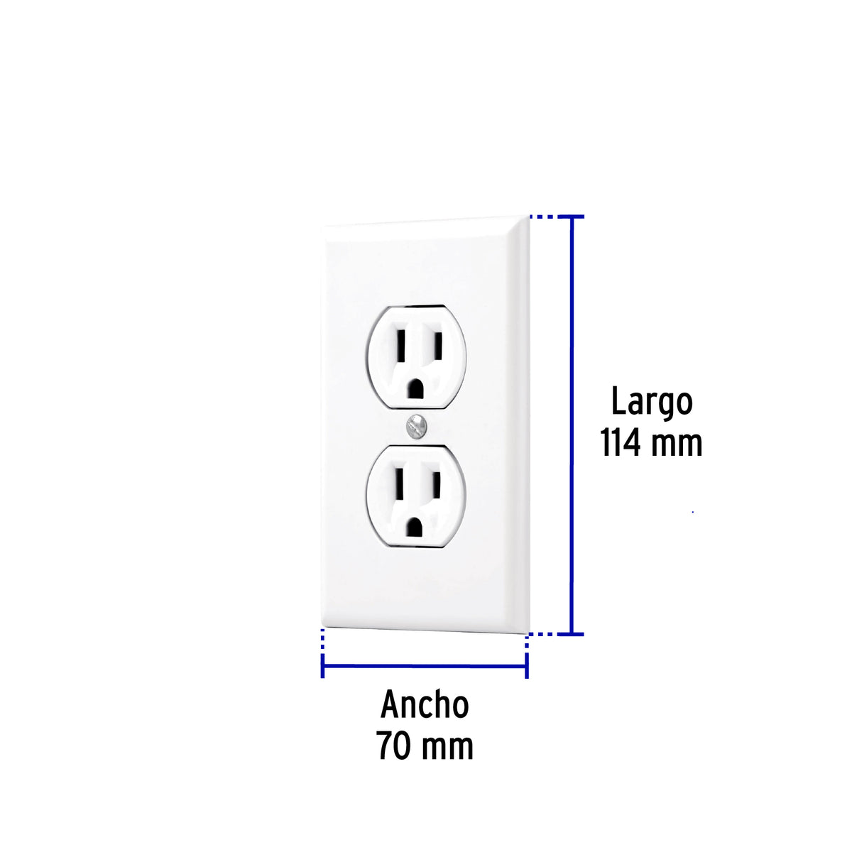 Placa armada 2 contactos polarizados blanca Linea Standard