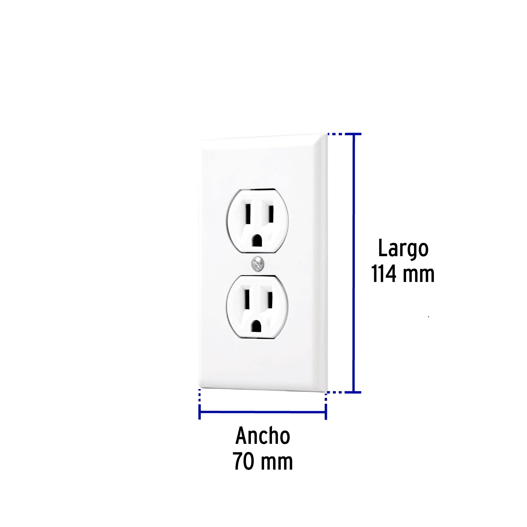 Placa armada 2 contactos polarizados blanca Linea Standard