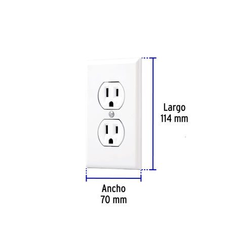 Placa armada 2 contactos polarizados blanca Linea Standard